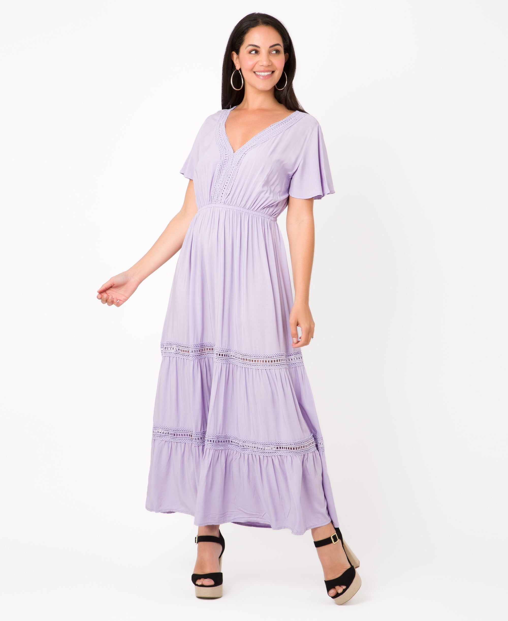 KRISP Crochet Detail Summer Maxi Dress (111209)